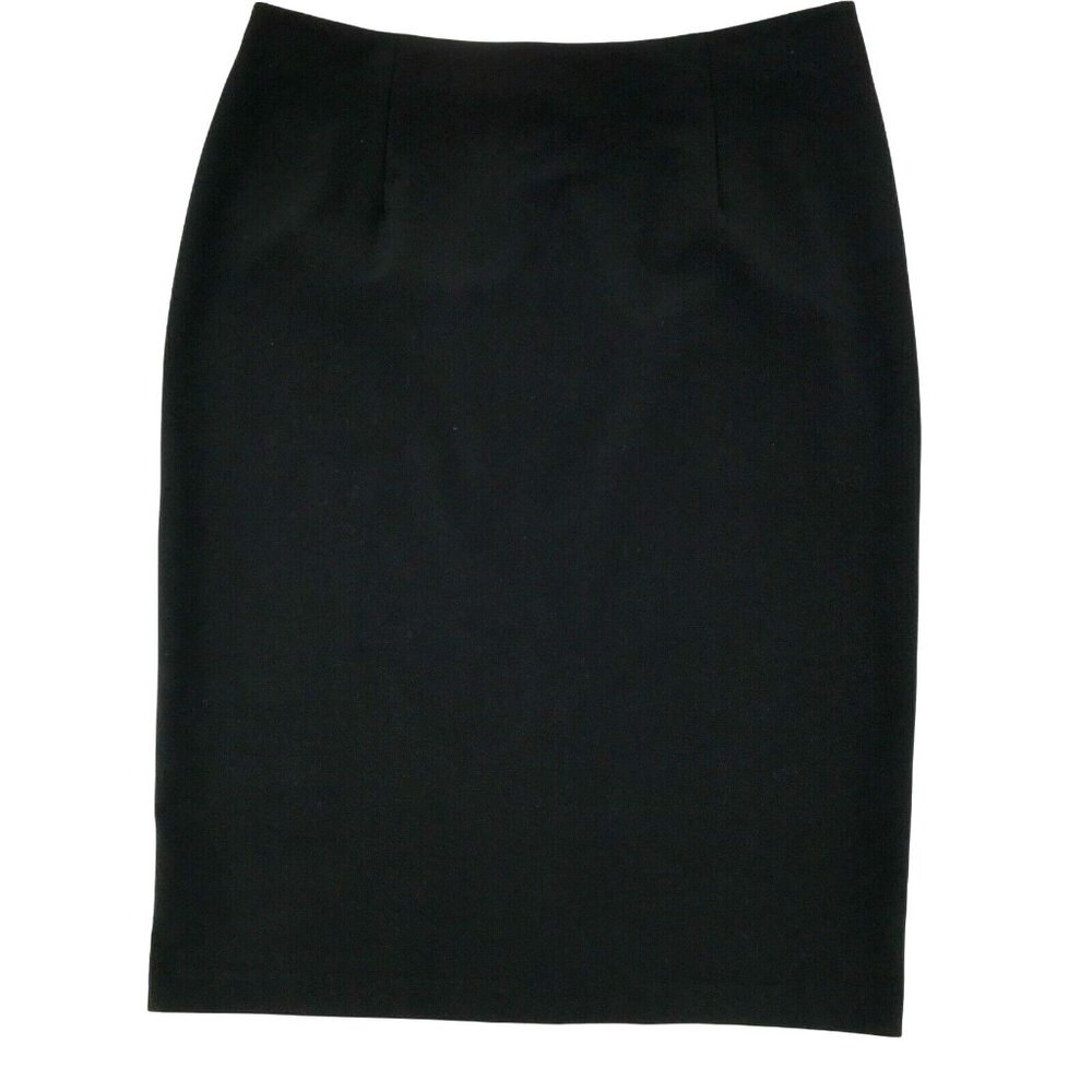 New York & Company Stretch Womens Knee Length Back Zip Black Pencil Skirt Size 6